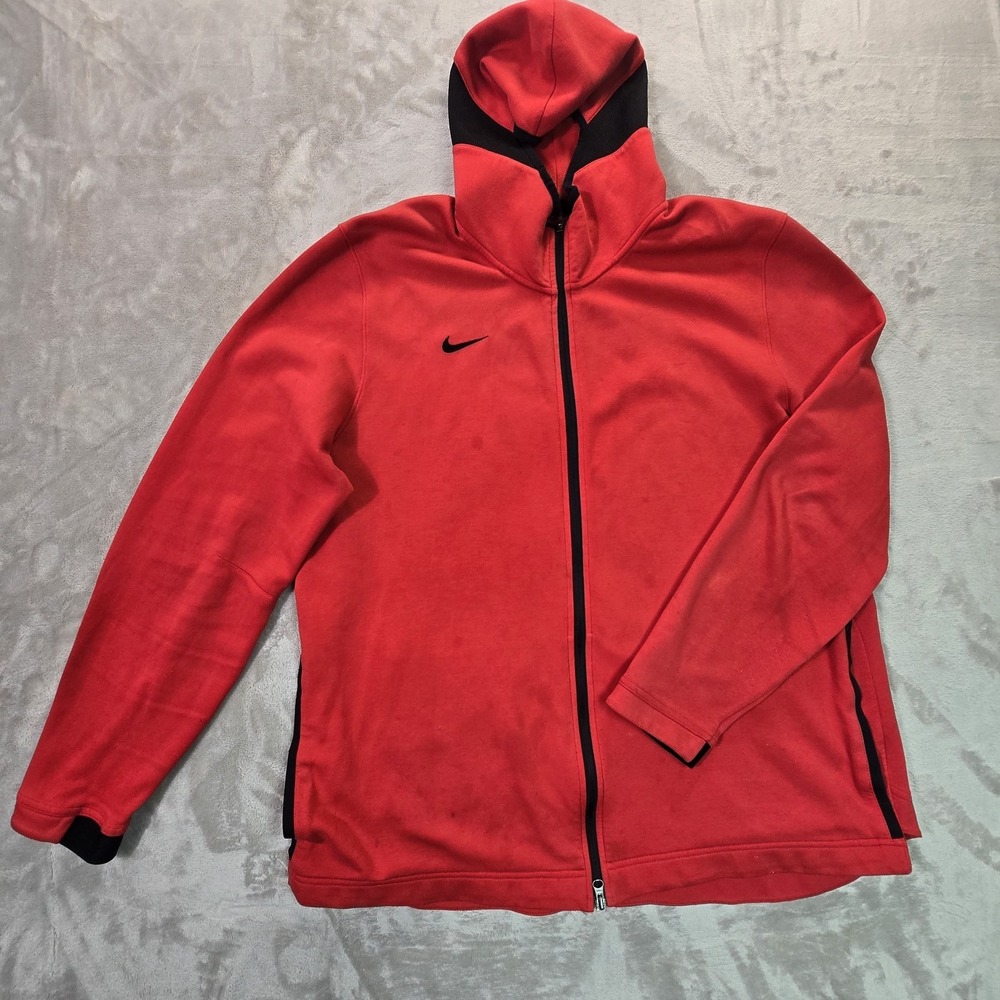 Nike Air Dri‑Fit Full Zip Fleece Hoodie Red Black Men's XXL BV5149